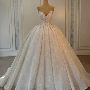 Robe princesse romantique à bustier brodé